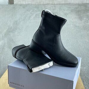 Aerosoles Women's DAZZY Ankle Boot BLACK Faux Leather 7M NWB S023